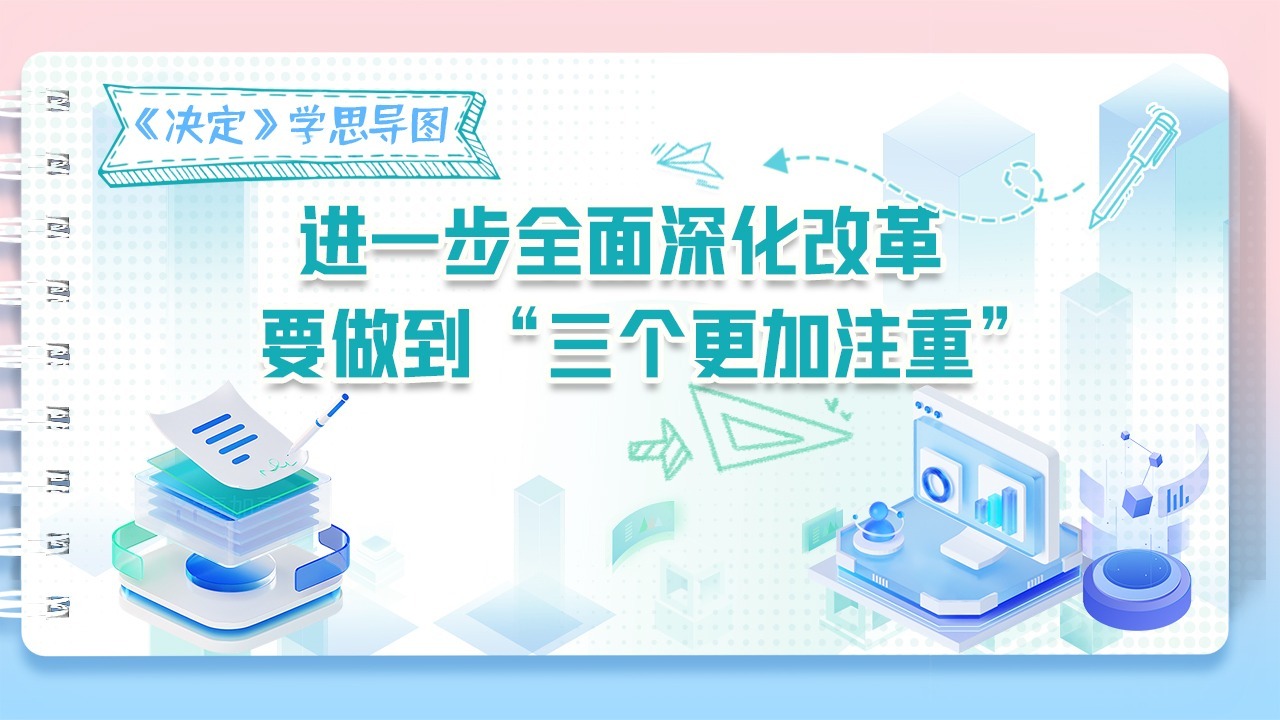 《決定》學(xué)思導(dǎo)圖｜進(jìn)一步全面深化改革要做到“三個更加注重”