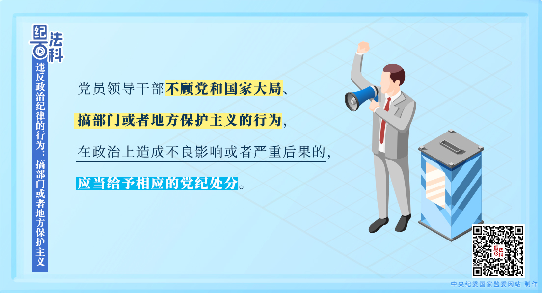 紀(jì)法百科丨違反政治紀(jì)律的行為：搞部門或者地方保護(hù)主義