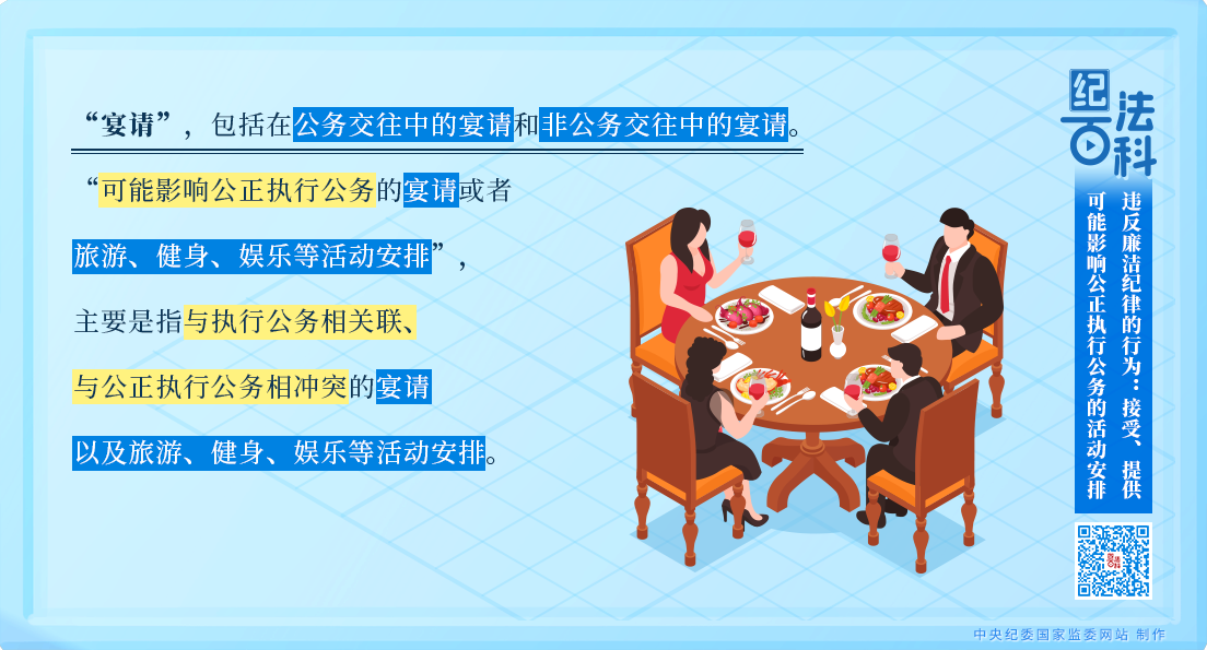 紀法百科丨違反廉潔紀律的行為：接受、提供可能影響公正執行公務的活動安排